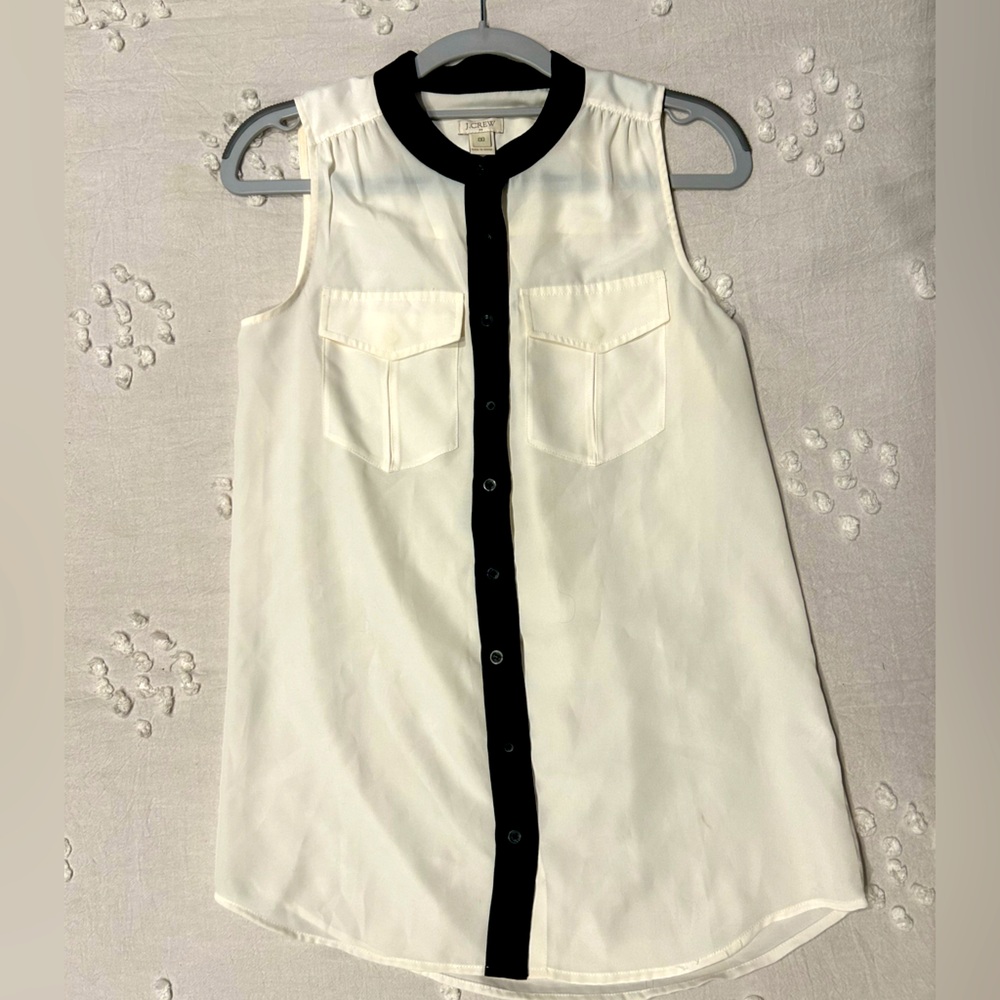 J. Crew black and white button down. Size 00